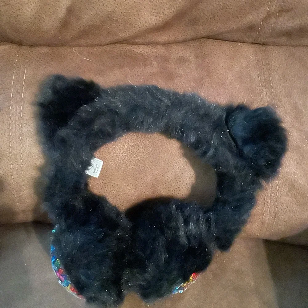 Sparkle Soft Girls Cat Style Ear Muffs - Picture 2 of 4
